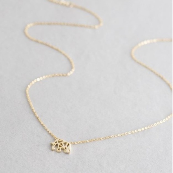 Elephant Charm Necklace 24K Gold Plated - Picture 3 of 4